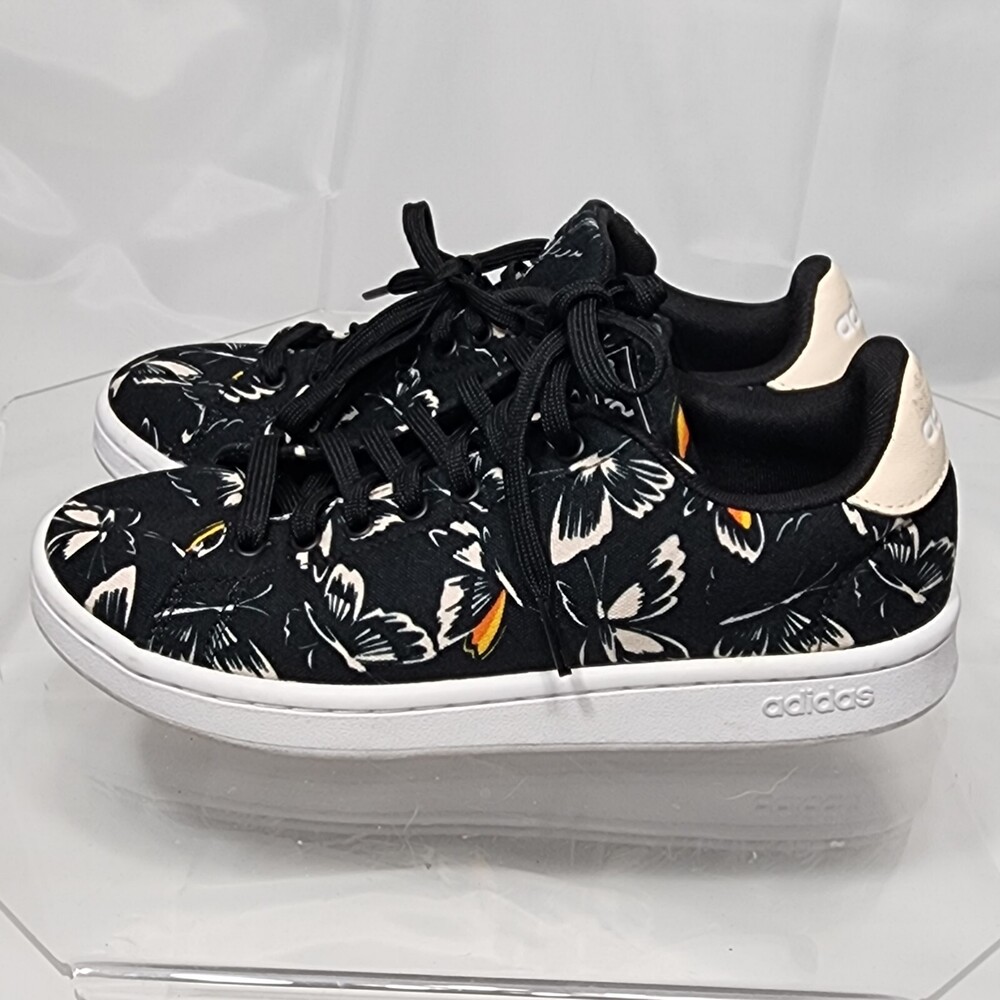 Adidas x Farm Rio Advantage Women 7.5 Black Butterfly Low Top Sneakers